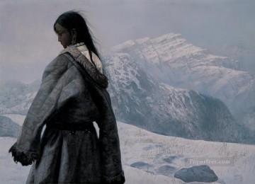 Chino Painting - Después de la nieve LZL de China Tíbet